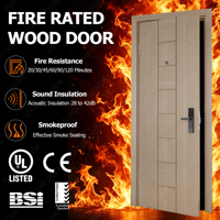 Porte d'entrée de chambre d'hôtel de luxe certifiée CE EN16034, résistante au feu EI 30/60 minutes, en bois, pour chambre d'hôtel