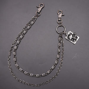 Cadena de cintura de metal punk con diseño de esqueleto, doble capa, color bronce, estilo hip hop, cadena corporal de moda, accesorio de Halloween, cadena para pantalones de hombre - Product Image 6