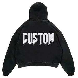 Sudadera con Capucha Unisex de Algodón, Estampado Gráfico, Lavado Ácido, Fabricantes de Ropa Urbana, Sudadera Extra Grande Personalizada para Mujer - Product Image 2
