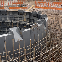 Coffrage mobile intégral pour l'excavation et le revêtement de puits miniers, interface hydraulique, antiadhésif, indéformable, personnalisable