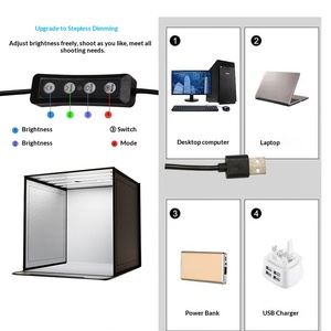 Luce di Riempimento per <span class=keywords><strong>Studio</strong></span> Fotografico con Box Luminoso in Fibra di Vetro LED RGB Pieghevole per Fotografia di Prodotti su Piccola Scala per <span class=keywords><strong>E</strong></span>-commerce - Product Image 4