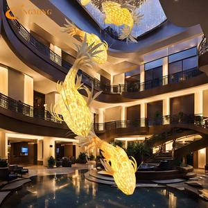 עיצוב סגנון דגים ייחודי פרויקט עיצוב מלון דייר תקרה אור תליון מודרני אור תליון אור מודרני - Product Image 3