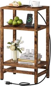 Tall Nightstand with Fast Charging Station, Small <strong>Bedside</strong> <strong>Tables</strong> for Small Space, <strong>Skinny</strong> Side <strong>Table</strong> - Product Image 3