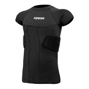 Custom Sports Protective Undershirt Short Sleeve American Football Rib Protection Men Padded Compression Shirt