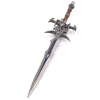 Épée de luxe en alliage de zinc de 30 cm, modèle Frostmourne Tête de Mouton, style jeu, pour cosplay