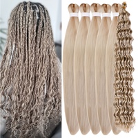 Cheveux à tresser pré-étirés et en vrac à ondulations profondes pour tresses bohèmes, extensions de tresses bohèmes DIY pour différents styles