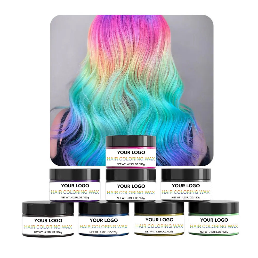 Cera de color para el cabello en crema orgánica de gran cantidad al por mayor de 10 colores más vendidos para mujeres y hombres con etiqueta privada