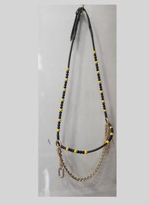 Cabestro de cuero genuino para espectáculos ecuestres con narquileras acolchadas y corona para máxima comodidad durante la monta y eventos de exhibición. - Product Image 2