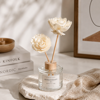 Stik Diffuser Reed Kayu Sola 6cm Motif Bunga Peony Daun Patah Buatan Tangan Dapat Diwarnai Dekorasi Rumah untuk Hadiah Pernikahan