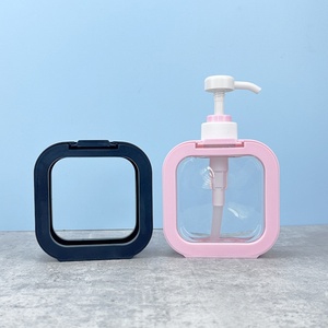 A Large 300ml 500ml <b>Empty</b> Transparent Black pink square <b>Plastic</b> Petg Lotion Hand Soap Washing Pump <b>Bottles</b> - Product Image 4