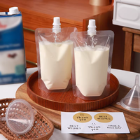 Pochette transparente à bec verseur de 100 ml pour café, jus, lait, emballage alimentaire, sachet souple, sac en plastique pour eau