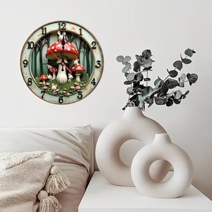 Round Wooden Wall <b>Clock</b> 25cm Casual Nordic Silent Home Decor <b>Clock</b> - Product Image 4