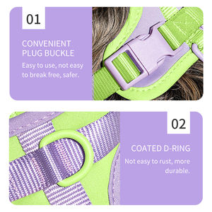 Juego de arnés 2025 de lujo personalizado con logotipo personalizado sin tirones de PVC de neopreno para mascotas arnés de correa para perro conjunto de collar para perro - Product Image 2