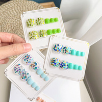 Lot de faux ongles courts en gros, réutilisables, en gel souple, faits à la main, prêts à poser pour les orteils