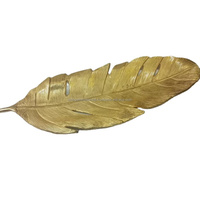 Bandeja de Servicio de Latón Antiguo con Forma de Hoja, Artesanía Metálica, Tamaño Personalizable, Venta Caliente