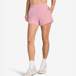 Shorts de sport en toile taille haute pour femmes, shorts de sport lavés, séchage rapide, respirants, élastiques extensibles pour le yoga, grande taille - Product Image 1