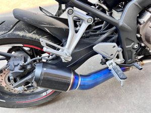 Pot d'échappement moto en alliage de titane noir/rouge AK Design Burn Blue pour Honda <span class=keywords><strong>CBR650R</strong></span>/<span class=keywords><strong>CBR650F</strong></span>/CBR650AR - Product Image 3