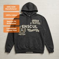 Premium Maßgeschneiderte Garment-Dyed Schwergewichtige 100% Baumwolle Relaxed Boxy Fit Herren Kapuzenpullover mit Individueller Logo-Stickerei & DTG-Druck