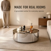 Table basse de luxe en acier inoxydable miroir, forme diamant unique, design moderne et minimaliste, écologique et durable pour l'ameublement