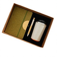 Ensemble cadeau d'affaires de luxe écologique avec logo personnalisé : carnet, stylo, mug de voyage, étiquette de bagage – Idéal pour la reconnaissance des clients et les récompenses des employés