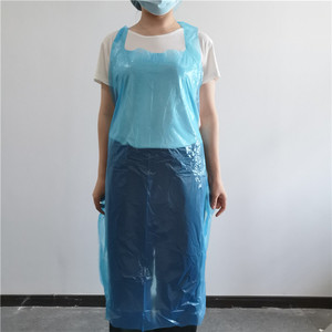 <span class=keywords><strong>Tablier</strong></span> jetable bleu en PE pour adulte avec carte de présentation en papier, grande taille, imperméable, résistant à l'huile, pour la cuisine et la protection des tâches de nettoyage - Product Image 3