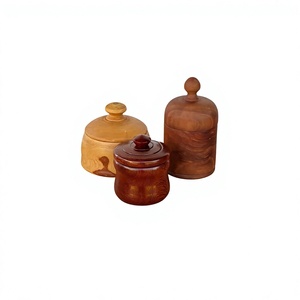 Handcrafted Wooden Honey <b>Pot</b> Flip Top <b>Lid</b> Personalized Wedding Favor Tag Classic Design Kitchen Dishwasher Safe Food Party - Product Image 3