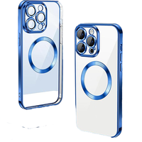 Étui de téléphone magnétique à couverture intégrale avec design brillant et électroplaqué pour iPhone 16 15 Pro Max, compatible avec la charge sans fil, étui de protection