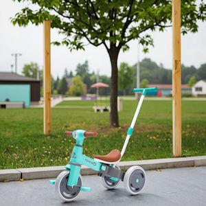 Fiets Voor Glijdende Kinderwagen Met Verlichting En Muziek. Kinderfiets Handkar Met Achtbaan Kinderen Driewieler - Product Image 3