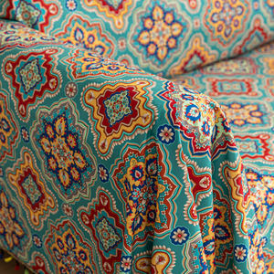 Colorful Bohemia Geometric <b>Pattern</b> Colorful Tassel Sofa Cover for Home Living Room Holiday Parties Home Decor - Product Image 5