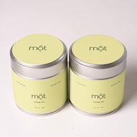 Boîte à matcha ronde personnalisée écologique, en fer blanc de qualité alimentaire, hermétique et opaque, pour emballage cadeau de poudre de matcha