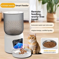 NOUVEAU Distributeur automatique de nourriture pour chats et chiens de 6,5 L avec caméra, bol en acier inoxydable, contrôle intelligent par application, minuterie