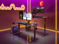 Table de jeu électrique moderne à double moteur réglable en hauteur bureau d'ordinateur à LED bureau d'ordinateur pliable automatique à dessus épissé durable