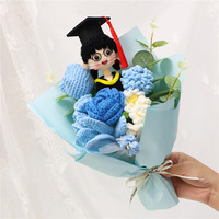 Karangan Bunga Rajutan Tangan dari Benang Wol - Bunga Matahari dan Aster - Hadiah Sempurna untuk Wisuda dan Hari Guru - Bunga Buatan Tersedia