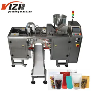 Auto Top Zip Heat Seal Pouch Kraft Window Open Paper Pouch Packing Machine For Dry Fruits And Chips