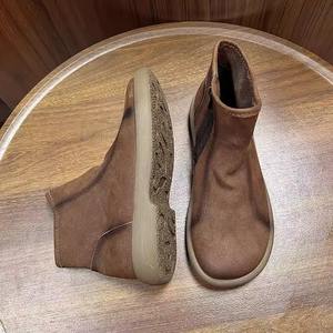 Botas de Tobillo para Hombre 2026, de Cuero Genuino, Suela Suave, Cómodas, de Caña Alta, Casuales, con Cierre de Cremallera, Punta Redonda, Botas Cortas para Hombre - Product Image 3