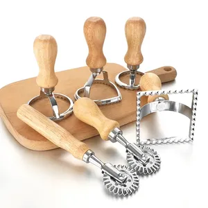 Juego de Cortadores de Galletas de Acero Inoxidable, Prensa para <span class=keywords><strong>Pasta</strong></span>, Kit de Accesorios de Cocina, Molde para Hacer Ravioles, Juego de Sellos para Ravioles, Juego de Ruedas para Pastelería - Product Image 1