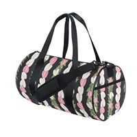 Tas Duffel Olahraga Tahan Air Motif Bunga Anthurium Hawaii, Desain Khusus, Tas Akhir Pekan Bundar untuk Wanita