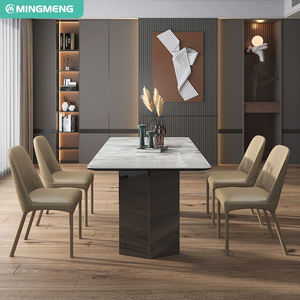 Fabricación de juegos de muebles de comedor minimalista combinado con mesa de comedor de metal juego de comedor para 4 6 sillas - Product Image 3