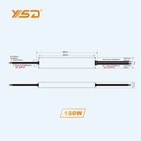 Convertisseur d'alimentation LED étanche 150W PF>0.95 AC/DC Transformateur d'alimentation unique Garantie 5 ans Triac 0-10V PWM Certifié ROHS