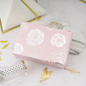 Custom Rose Pattern Gift <b>Wrap</b> <b>Roll</b> Pink Art <b>Paper</b> Coated Double-Sided Eco-Friendly Digital Printing Recyclable 70GSM Packaging - Product Image 4
