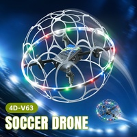 4DRC V63 Ballon volant RC à lancer à la main avec retournement à 360 degrés, 3 niveaux de vitesse, maintien d'altitude, atterrissage à une touche, mode sans tête, jouet volant
