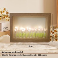 Kit de bricolage pour lampe de nuit en forme de tulipe à fixer sur cadre YHY, pour une décoration artisanale - Créez une ambiance romantique - Cadeau d'anniversaire idéal