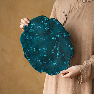 Chinese Style Brocade Waterproof Tea Mat <b>Round</b> Double Sided Printed Fabric <b>Table</b> Runner For Tea Tray Coffee <b>Table</b> Home Decor - Product Image 1