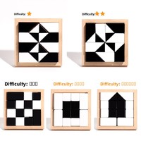 Boîte de blocs de puzzle 3D en bois poli, sécurisée pour les enfants, pour filles, stimulant la pensée logique, l'imagination et l'éveil éducatif