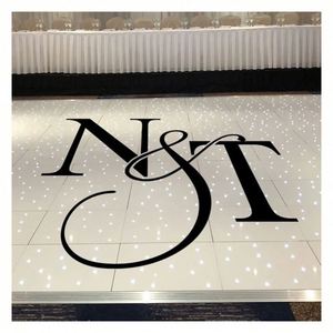 Autocollant en vinyle personnalisé pour mariage, lettres imperméables, initiales, autocollants de nom pour la piste de danse, décoration de mariage - Product Image 3