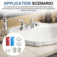 Kit d'extension de tige de robinet de lavabo 97479, pour robinet à large ouverture, en plastique, pour eau froide et chaude, matériel de réparation complet