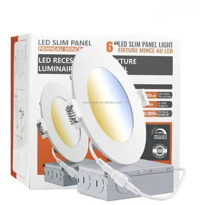 Luz de techo empotrada residencial LED regulable IP54 3cct 5cct 6in pot Light 120V para dormitorio Baño Oficina ETL Energy Star