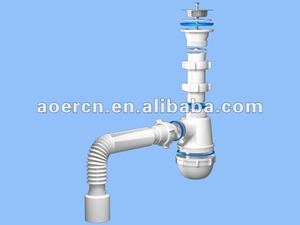 <span class=keywords><strong>Siphon</strong></span> en plastique moderne de vente chaude avec le tuyau <span class=keywords><strong>flexible</strong></span> de 40mm et le piège de bouteille de bassin - Product Image 6