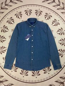 Chaqueta Vaquera Bordada de Algodón Puro con Pequeño Pony, Camisa de Manga Larga para Hombre, Estilo Unisex para Parejas, Primavera y Otoño - Product Image 2
