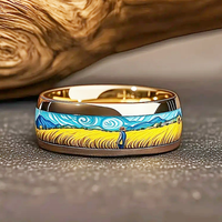 En stock, bijoux HELE, plaqué platine, certifié, style chinois, 'La Nuit étoilée', anneaux en acier inoxydable tendance pour hommes et femmes